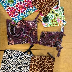 Brighton LOT OF 7 Cloth Fabric Jewelry Storage Bags Drawstring Pouch